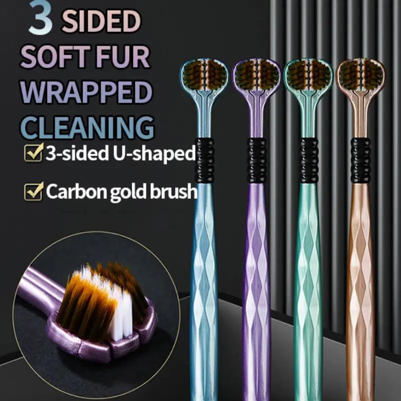 Triple Head Design for 360° Cleaning Toothbrush  2 PACK