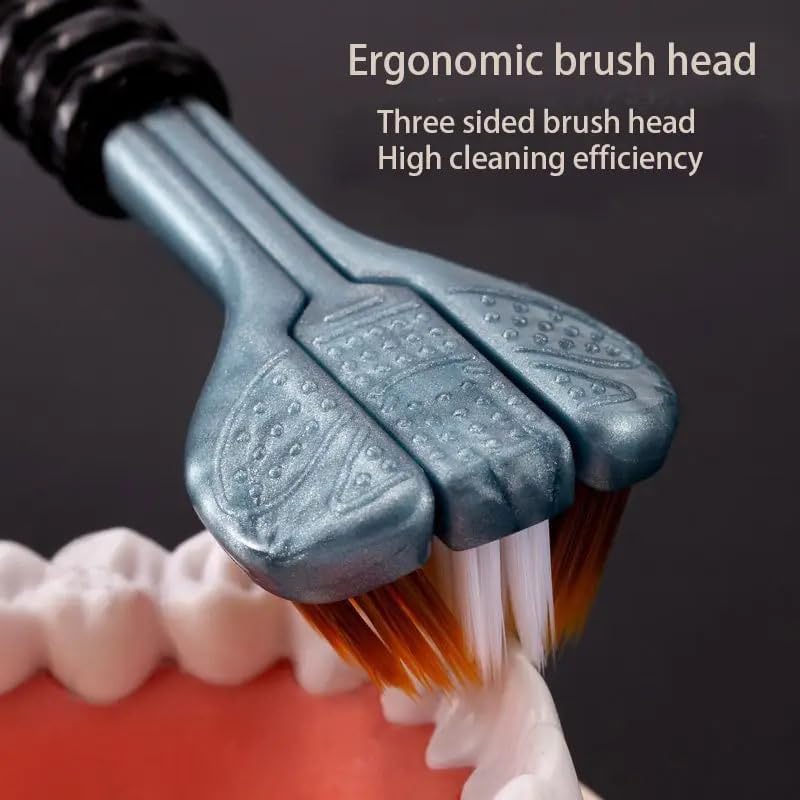 Triple Head Design for 360° Cleaning Toothbrush  2 PACK