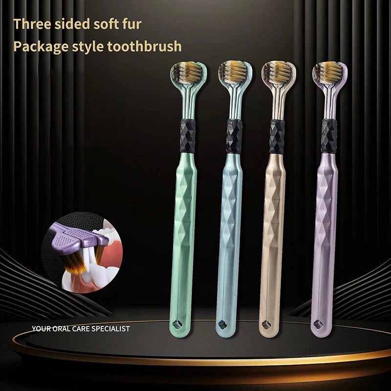 Triple Head Design for 360° Cleaning Toothbrush  2 PACK