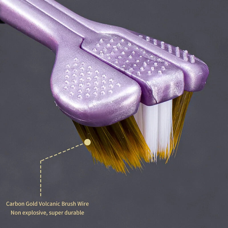 Triple Head Design for 360° Cleaning Toothbrush  2 PACK