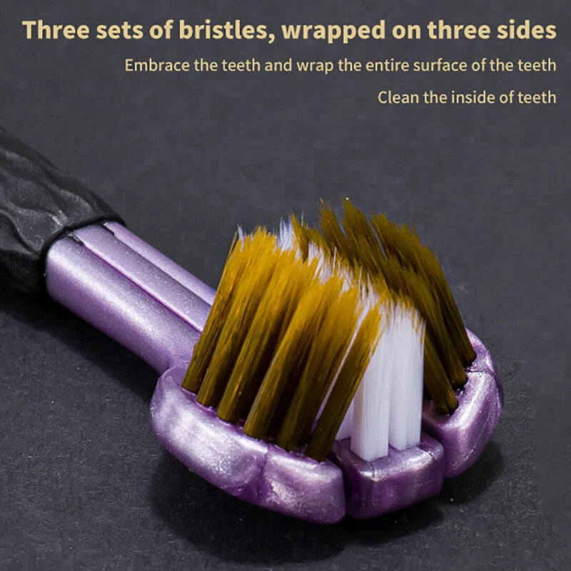 Triple Head Design for 360° Cleaning Toothbrush  2 PACK