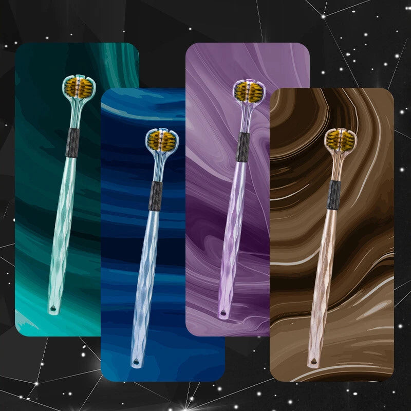 Triple Head Design for 360° Cleaning Toothbrush  2 PACK
